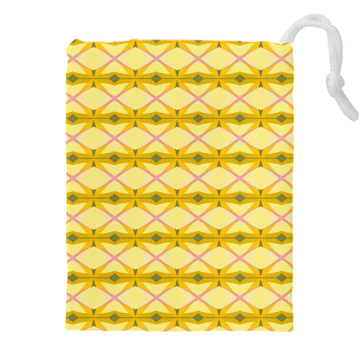 Pattern Pink Yellow Drawstring Pouch (4XL)