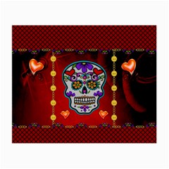 Awesome Sugar Skull With Hearts Small Glasses Cloth by FantasyWorld7