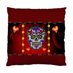 Awesome Sugar Skull With Hearts Standard Cushion Case (one Side) by FantasyWorld7