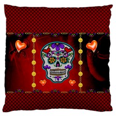 Awesome Sugar Skull With Hearts Standard Flano Cushion Case (two Sides) by FantasyWorld7