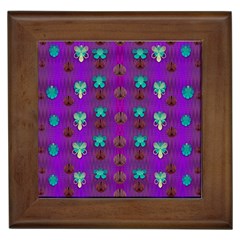 Peace Is Cool Again And Decorative Flowers Framed Tile