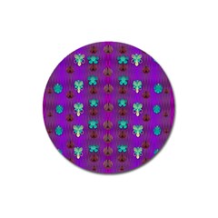 Peace Is Cool Again And Decorative Flowers Magnet 3  (round) by pepitasart