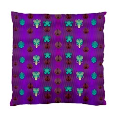 Peace Is Cool Again And Decorative Flowers Standard Cushion Case (two Sides) by pepitasart