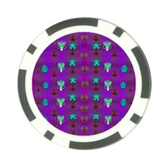 Peace Is Cool Again And Decorative Flowers Poker Chip Card Guard (10 Pack) by pepitasart