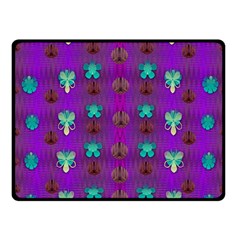 Peace Is Cool Again And Decorative Flowers Fleece Blanket (small) by pepitasart