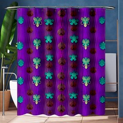 Peace Is Cool Again And Decorative Flowers Shower Curtain 60  X 72  (medium)  by pepitasart