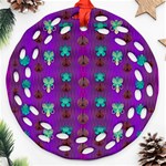 Peace Is Cool Again And Decorative Flowers Round Filigree Ornament (Two Sides) Front