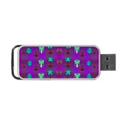 Peace Is Cool Again And Decorative Flowers Portable Usb Flash (two Sides) by pepitasart