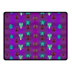 Peace Is Cool Again And Decorative Flowers Double Sided Fleece Blanket (small)  by pepitasart