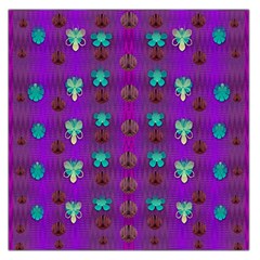 Peace Is Cool Again And Decorative Flowers Large Satin Scarf (square) by pepitasart