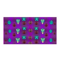 Peace Is Cool Again And Decorative Flowers Satin Wrap by pepitasart