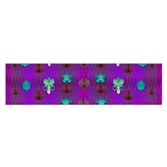 Peace Is Cool Again And Decorative Flowers Satin Scarf (oblong)