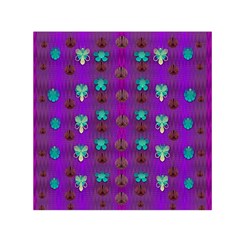 Peace Is Cool Again And Decorative Flowers Small Satin Scarf (square) by pepitasart