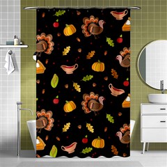 Thanksgiving Turkey Pattern Shower Curtain 48  X 72  (small)  by Valentinaart