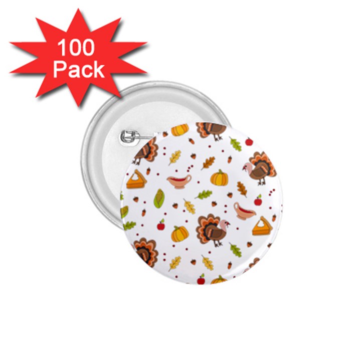 Thanksgiving Turkey pattern 1.75  Buttons (100 pack) 