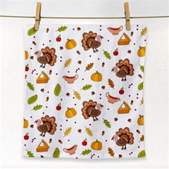 Thanksgiving Turkey Pattern Face Towel by Valentinaart