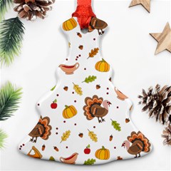 Thanksgiving Turkey Pattern Christmas Tree Ornament (two Sides) by Valentinaart