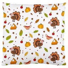 Thanksgiving Turkey Pattern Large Cushion Case (two Sides) by Valentinaart