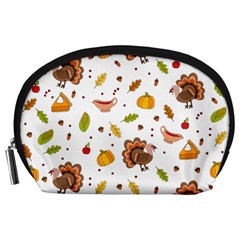 Thanksgiving Turkey Pattern Accessory Pouch (large) by Valentinaart