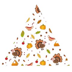 Thanksgiving Turkey Pattern Wooden Puzzle Triangle by Valentinaart