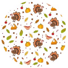 Thanksgiving Turkey Pattern Wooden Puzzle Round