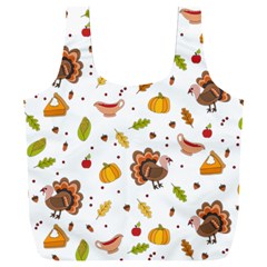 Thanksgiving Turkey Pattern Full Print Recycle Bag (xxxl) by Valentinaart