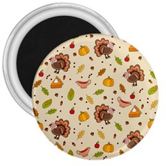 Thanksgiving Turkey Pattern 3  Magnets by Valentinaart