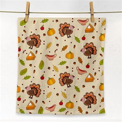 Thanksgiving Turkey Pattern Face Towel by Valentinaart