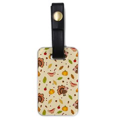 Thanksgiving Turkey Pattern Luggage Tag (one Side) by Valentinaart