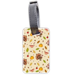 Thanksgiving Turkey Pattern Luggage Tag (two Sides) by Valentinaart