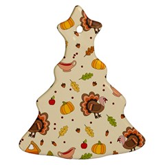 Thanksgiving Turkey Pattern Ornament (christmas Tree)  by Valentinaart