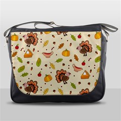 Thanksgiving Turkey Pattern Messenger Bag by Valentinaart