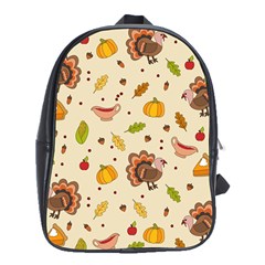 Thanksgiving Turkey Pattern School Bag (xl) by Valentinaart