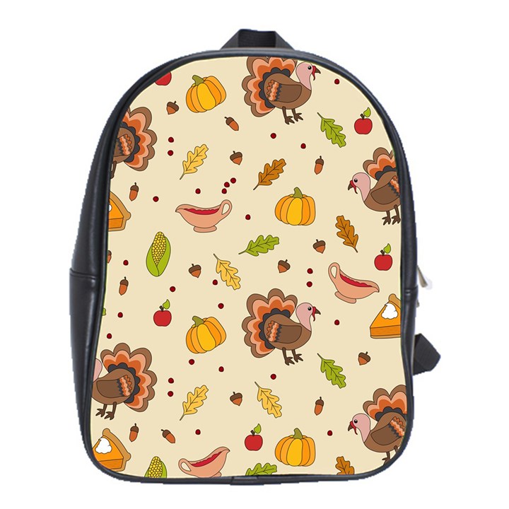 Thanksgiving Turkey pattern School Bag (XL)