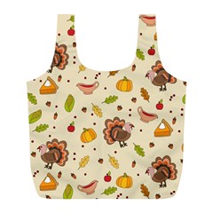 Thanksgiving Turkey Pattern Full Print Recycle Bag (l) by Valentinaart