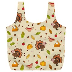 Thanksgiving Turkey Pattern Full Print Recycle Bag (xl) by Valentinaart