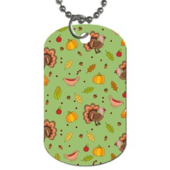 Thanksgiving Turkey Pattern Dog Tag (two Sides) by Valentinaart