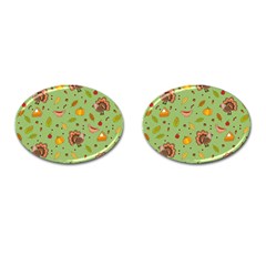 Thanksgiving Turkey Pattern Cufflinks (oval) by Valentinaart