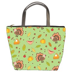 Thanksgiving Turkey Pattern Bucket Bag by Valentinaart