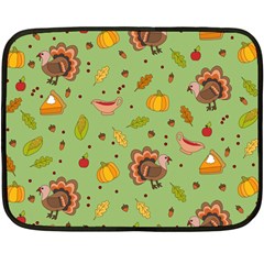 Thanksgiving Turkey Pattern Fleece Blanket (mini) by Valentinaart