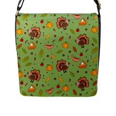 Thanksgiving Turkey Pattern Flap Closure Messenger Bag (l) by Valentinaart