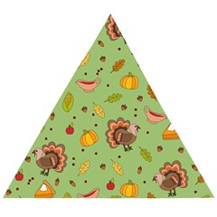 Thanksgiving Turkey Pattern Wooden Puzzle Triangle by Valentinaart