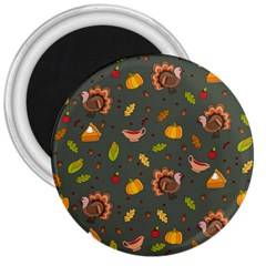 Thanksgiving Turkey Pattern 3  Magnets by Valentinaart