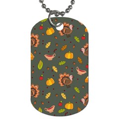 Thanksgiving Turkey Pattern Dog Tag (two Sides) by Valentinaart