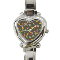 Thanksgiving Turkey Pattern Heart Italian Charm Watch by Valentinaart