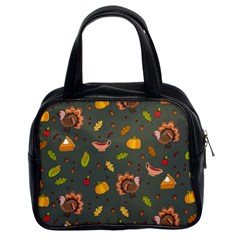 Thanksgiving Turkey Pattern Classic Handbag (two Sides) by Valentinaart