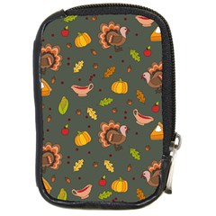 Thanksgiving Turkey Pattern Compact Camera Leather Case by Valentinaart