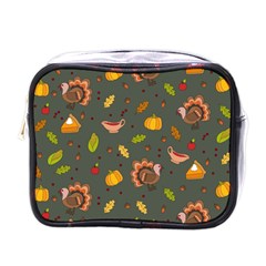 Thanksgiving Turkey Pattern Mini Toiletries Bag (one Side) by Valentinaart