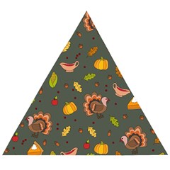 Thanksgiving Turkey Pattern Wooden Puzzle Triangle by Valentinaart