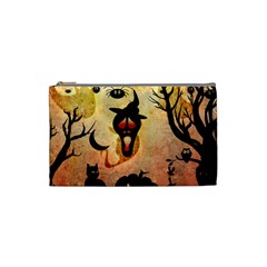 Funny Halloween Design, Pumpkin, Cat, Owl And Crow Cosmetic Bag (small) by FantasyWorld7